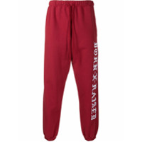 BornxRaised Calça esportiva com logo bordado - Vermelho