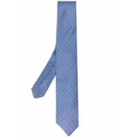 Borrelli Gravata com estampa geométrica de seda - Azul