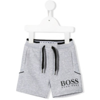 Boss Kids Bermuda com logo contrastante - Cinza
