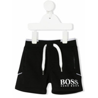 Boss Kids Bermuda esportiva com estampa de logo - Preto