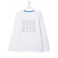 Boss Kids Blusa de jersey com estampa de logo - Branco