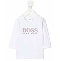 Boss Kids Blusa mangas longas com estampa de logo - Branco