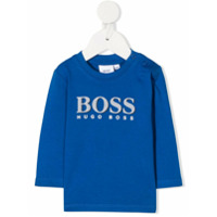 Boss Kids Blusa mangas longas com logo - Azul
