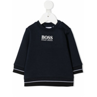 Boss Kids Blusa mangas longas com patch de logo - Azul