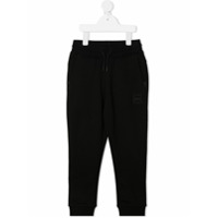 Boss Kids Calça esportiva de algodão com estampa de logo - Preto