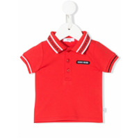 Boss Kids Camisa polo com detalhe de listra - Vermelho