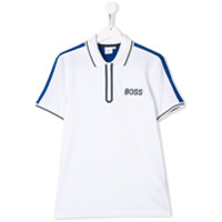 Boss Kids Camisa polo com estampa de logo - Branco