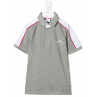 Boss Kids Camisa polo com estampa de logo - Cinza