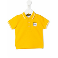 Boss Kids Camisa polo com logo bordado - Amarelo