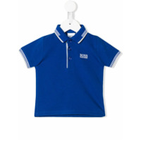 Boss Kids Camisa polo com logo bordado - Azul