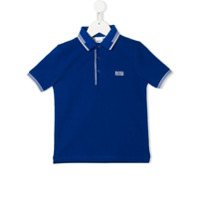 Boss Kids Camisa polo com logo bordado - Azul