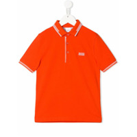 Boss Kids Camisa polo com logo bordado - Laranja