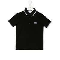 Boss Kids Camisa polo com logo bordado - Preto