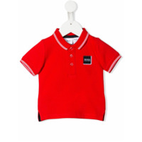 Boss Kids Camisa polo com logo bordado - Vermelho