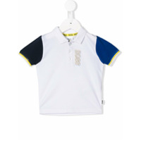 Boss Kids Camisa polo com mangas contrastantes - Branco