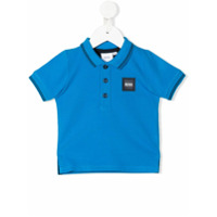 Boss Kids Camisa polo com patch de logo - Azul