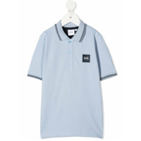 Boss Kids Camisa polo com patch de logo - Azul
