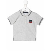 Boss Kids Camisa polo com patch de logo - Cinza