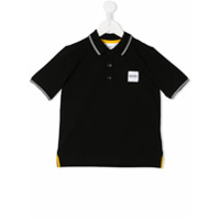 Boss Kids Camisa polo com patch de logo - Preto