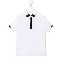 Boss Kids Camisa polo com recorte lateral contrastante - Branco