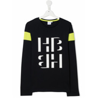 Boss Kids Camiseta color block de algodão - Azul