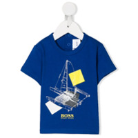 Boss Kids Camiseta com detalhe de logo - Azul