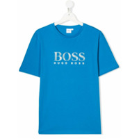 Boss Kids Camiseta com estampa de logo - Azul