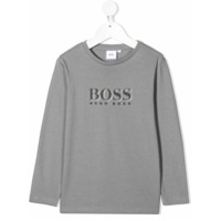 Boss Kids Camiseta com estampa de logo - Cinza