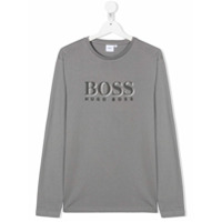 Boss Kids Camiseta com estampa de logo - Cinza
