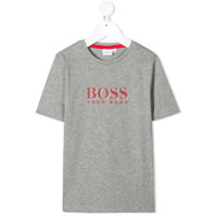 Boss Kids Camiseta com estampa de logo - Cinza