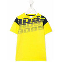 Boss Kids Camiseta com estampa de logo desbotado - Amarelo