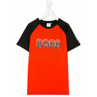 Boss Kids Camiseta com estampa de logo duplo - Laranja