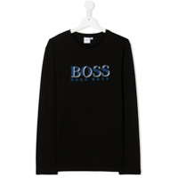 Boss Kids Camiseta com estampa de logo - Preto