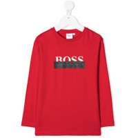 Boss Kids Camiseta com estampa de logo - Vermelho