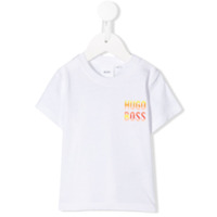 Boss Kids Camiseta com logo contrastante - Branco