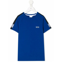 Boss Kids Camiseta com recorte lateral contrastante - Azul