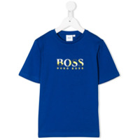 Boss Kids Camiseta de algodão com estampa de logo - Azul