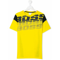 Boss Kids Camiseta decote careca com estampa de logo - Amarelo
