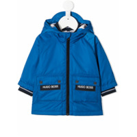 Boss Kids Casaco matelassê com estampa de logo - Azul