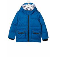 Boss Kids Casaco matelassê com estampa de logo - Azul