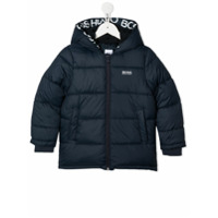 Boss Kids Casaco matelassê com estampa de logo - Azul