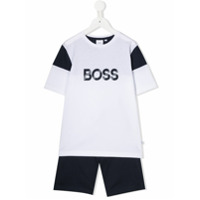 Boss Kids Conjunto esportivo com estampa de logo - Branco