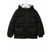 Boss Kids Jaqueta matelassê com capuz - Preto