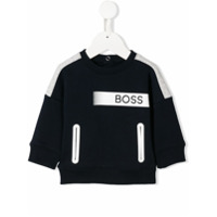 Boss Kids logo colour-block sweatshirt - Azul