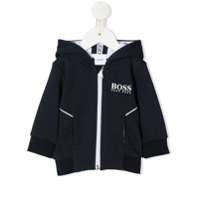 Boss Kids Moletom com capuz e estampa de logo - Azul