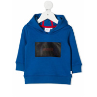 Boss Kids Moletom com capuz e estampa de logo - Azul