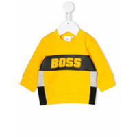 Boss Kids Moletom com estampa de logo - Amarelo