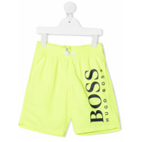 Boss Kids Short de natação com estampa de logo - Amarelo