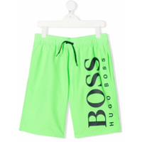 Boss Kids Short de natação com estampa de logo - Verde