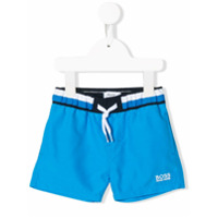 Boss Kids Short de natação com logo bordado - Azul